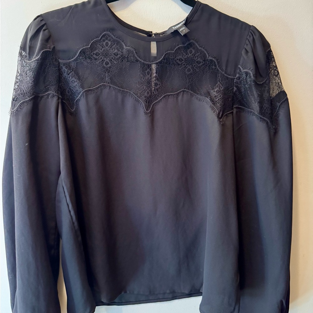 Elegant Black Lace Women's Top